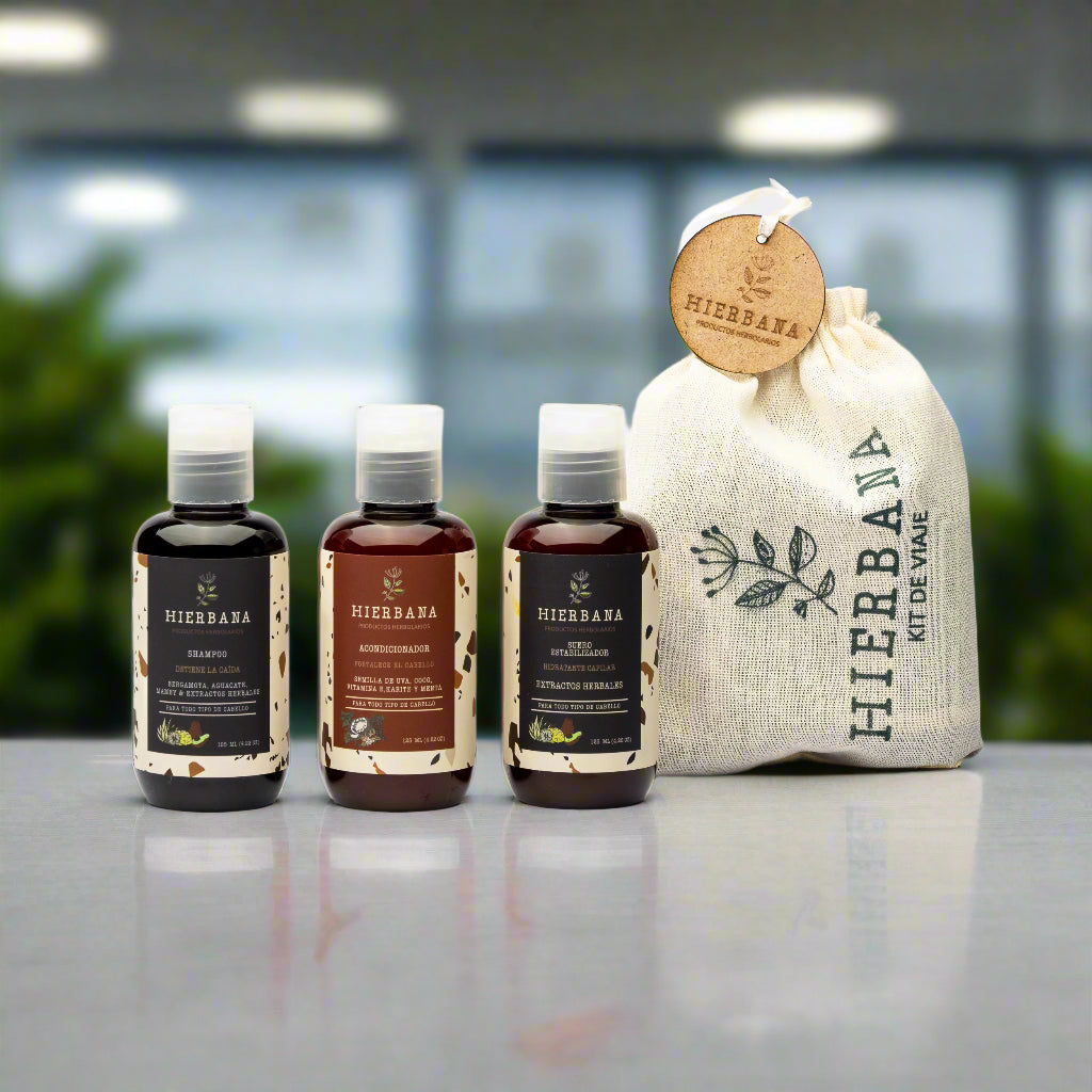 kit de viaje de shampoo anticaida
